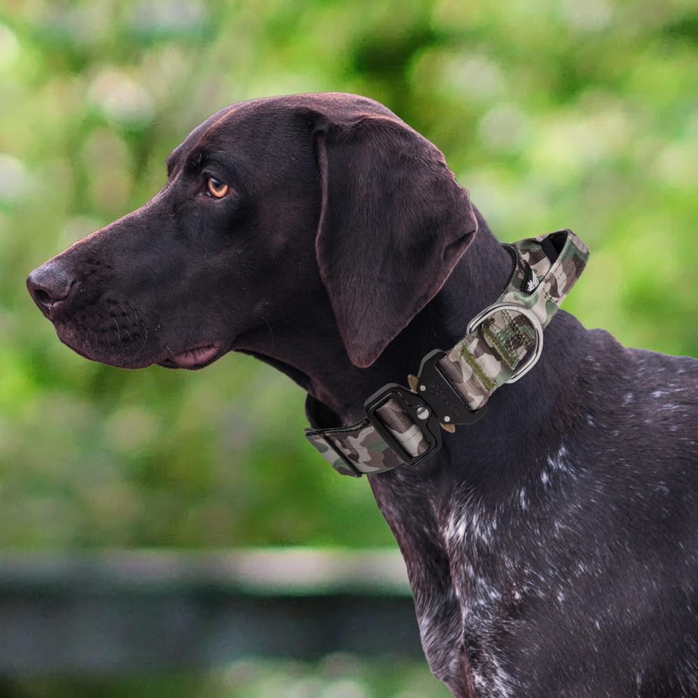 TSPRO Premium Dog Collar with Handle, Military Green photo 6