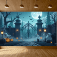 thumbnail image 4 of Halloween Theme Decorative Banner Spooky Atmosphere Jack o Lanterns Gate Design for Outdoor Decorating Holiday Party Night, 4 of 5