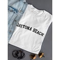 thumbnail image 3 of Daytona Beach Black Text  Women White T-Shirt, Female Medium, 3 of 4