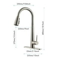 thumbnail image 4 of Kitchen Faucet with Pull Down Sprayer Brushed Nickel, High Arc Single Handle Kitchen Sink Faucet with Deck Plate, Commercial Modern Stainless Steel Kitchen Faucets, 4 of 12