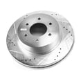 thumbnail image 1 of Power Stop Brake Rotor JBR1754XL Evolution Series; Drilled And Slotted; One Piece Design With Hat; Wheel Bolt Pattern 6 x 139.70 Millimeter; Front; Silver Zinc Plated Cast Iron; Single, 1 of 4