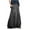 Blue, variant on dazeni Women's Retro Elastic High Waist Maxi Denim Skirt with Pockets Casual Frayed Hem A-Line Distressed Hippie Jean Skirts