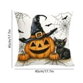 thumbnail image 4 of Halloween Ghost Pumpkin Pillow Cover, Black Cat Print, 18x18 Soft Cushion Case, Hidden Zipper, Fall Thanksgiving Decor for Sofa Home by MPOISVA, 4 of 7