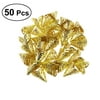 OUNONA 50 Pcs Metal Filigree Hollow Cone Flower Cap Beads Cap for DIY Jewelry Making 15 x 16mm (Golden)