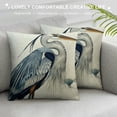thumbnail image 3 of Qinduosi Pillow Covers Double Sided Decorative Couch Cushion Cover for Throw Pillows Linen Square Watercolor Heron Pillowcase White, 3 of 5