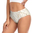 thumbnail image 2 of Fotbe Elegant Gold Leaf Pattern Calzones Estampados para Mujer – Ropa Interior de Algodón, Cómoda, Suave y Elástica-Large, 2 of 6
