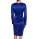 thumbnail image 3 of Gibobby Vestidos para Mujer Casuales Vestido de color sólido con cuello en V y cintura ajustada sexy de manga larga para mujer(Azul,CH), 3 of 4