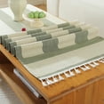 thumbnail image 4 of WCHUANG Linen Tassel Coffee Table Tablecloth Living Room Rectangular Tablecloth Cover with Pockets, 4 of 5
