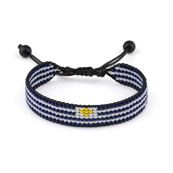 Uruguay Flag Bracelet: Handmade, Adjustable Beaded String, Boho Jewelry, Unisex Patriotic Gift