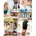 thumbnail image 5 of CNV Lunch Tote Bag for Women, 15.6 Inch Laptop Bag with Insulated Lunch Compartment, Quilted Large Capacity Computer Handbag with Purse for Business, Work, Nurse, Office, Collage, Casual, Black, 5 of 13