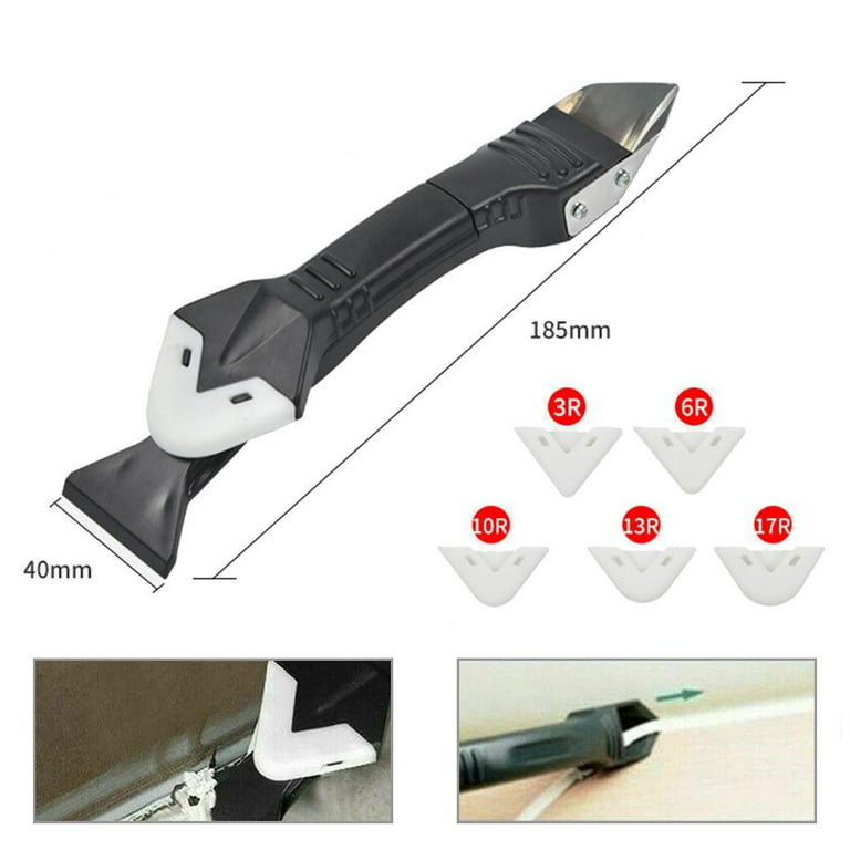 5In1 Silicone Scraper Caulk Tools Glass Glue Angle Scraper