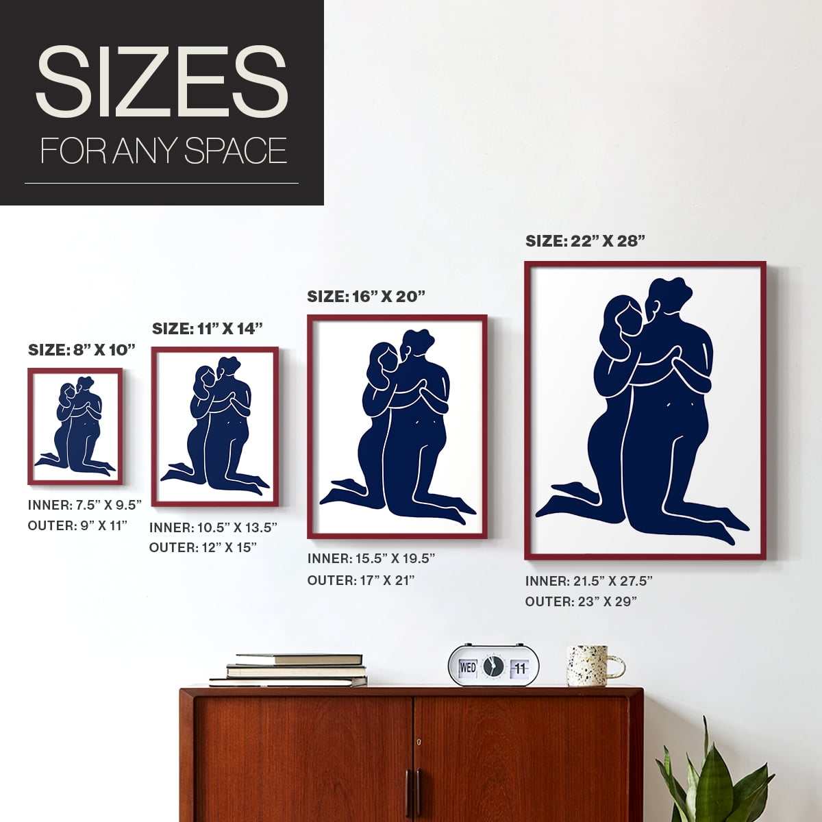 Matisse CIV Framed Print in Red Solid Wood 8 x 10 Framed Print