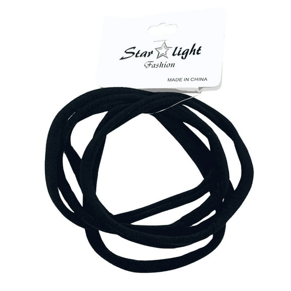 Large Black 4" Hair Bands: 5CT