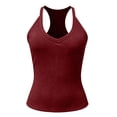 thumbnail image 7 of OIUUAK Women Workout Tank Tops, V Neck Racerback Y2K Going Out Ribbed Basic Slim Fit Yoga Gym Workout Shirts 2026 Summer Camisole Tee Blouse, Wine, 7 of 7