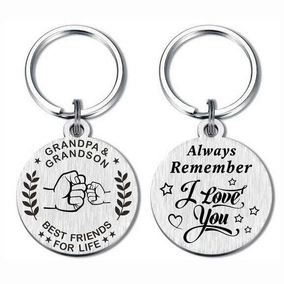FALOGIJE Grandpa Gifts from Grandson, Remember I Love You Grandfather Keychain, Fathers Day