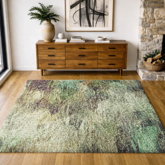 Addison Rugs Dream Shag Premium Machine Washable Transitional Abstract Beige Rectangle Rug, 10' x 14'