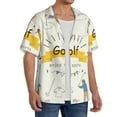thumbnail image 2 of Goofa Golf Icons And Golfer Printed Men's Casual Short-sleeved Shirt,Lightweight Breathable Button-down,Summer Casual men's top,Versatile Fashion shirt-Large, 2 of 7
