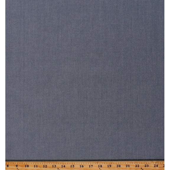 Chambray Shirting Denim Blue Fine Weave Minimum Slub 44" Wide Cotton Fabric by the Yard (SKR-1405467)