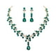 thumbnail image 1 of BRIGHTFUFU 1 juego de collar y aretes de moda conjunto de joyas de diamantes de imitación de novia accesorios de vestido de novia para mujer (verde), 1 of 7