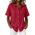 thumbnail image 2 of GZWYHT Hoodies for Women V Neck Long Sleeve Lightweight Sweatshirts Drawstring Pullover Tops Sun Protection Shirts for Women Summer Beach Vacation Outfits Red S, 2 of 7