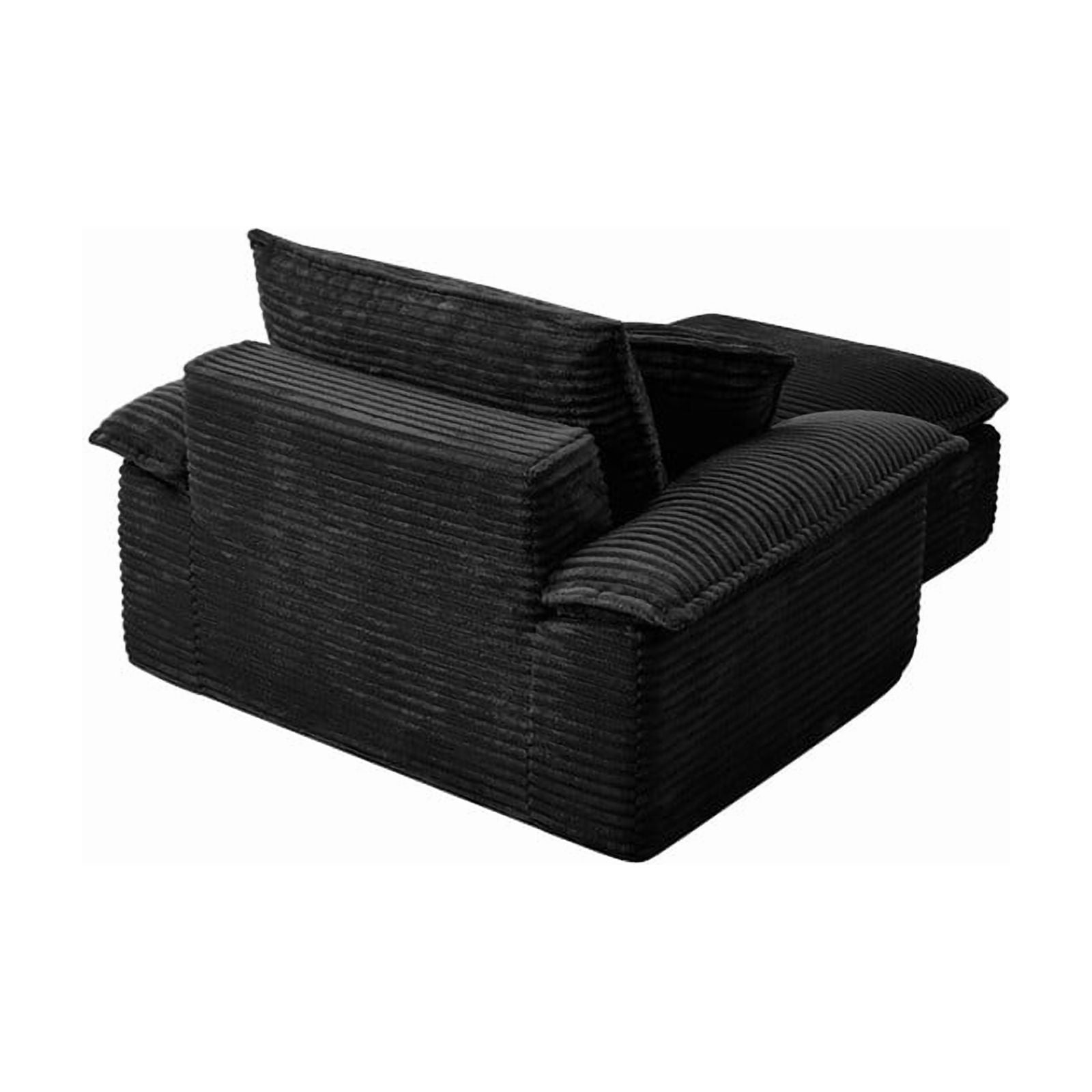 Oversized Single Sofa Chair with Movable 2-Layer Ottoman Set, Chaise Lounge Lazy Sofa, Modular Accent Floor Sofa