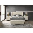 thumbnail image 2 of Roundhill Furniture Mavela Wide Wale Corduroy Panel Queen Bed with 2 Nightstands and Bench, Cream, 2 of 6