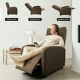 thumbnail image 2 of Vineego Home Theater Recliner with Padded Seat and Backrest, Brown Fabric, 2 of 7