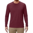 thumbnail image 2 of Domuza Sun Shirts for Men Athletic Workout Long Sleeve Rash Guard Shirt Lightweight Raglan Top Moisture Wicking Pullover for Fishing Running Wine XXXL, 2 of 7