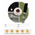 thumbnail image 6 of 13 Inch Round Placemats Set of 4, Sage Green Black Non Slip Heat Insulation PP Table Mats, Farmhouse Striped Modern Abstract Art Washable Place Mats for Kitchen Dining Party Table Decor, 6 of 7