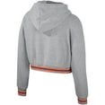 thumbnail image 3 of Women's The Wild Collective Heather Gray Clemson Tigers Cropped Shimmer Pullover Hoodie, 3 of 3