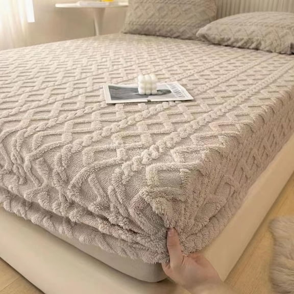 Elastic Bed Sheets, Various Sizes Plush Fluffy Comfortable Warm Luxury Upgraded Velvet Fitted Sheet for Fall Winter