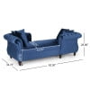 thumbnail image 3 of GDF Studio Harrisville Modern Glam Tufted Velvet Tete a Tete Chaise Lounge with Accent Throw Pillow, Navy Blue and Dark Brown, 3 of 8