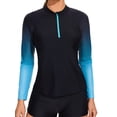 thumbnail image 1 of Charmo Women Two Piece Rashguard Sets Long Sleeve Swim Tops& Boy Shorts, 1 of 6