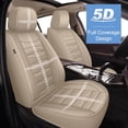 thumbnail image 6 of HQBQBUG Seat Covers Full Set for Honda Civic 2020-2025 2026,Faux Leather Waterproof Comfort Car Seat Covers Easy Install Compatible Airbag Beige,Full Set(2 Row 5 Seats), 6 of 10