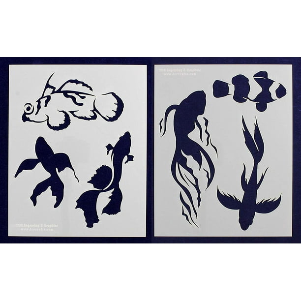 tropical fish stencil