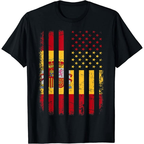 Spanish American Flag Spain America Pride Heritage T-Shirt