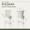 thumbnail image 5 of Open Box Maven Lane Pullman Swivel Stool, Alabaster White, Bar Height (2 Pack), 5 of 6