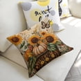 thumbnail image 5 of sunflowers pumpkins Linen toss pillowcase Decoration pillowcase Gift preferred 24x24" Cushion cover 4 set Sofa pillowcase Sofa bedroom living room car, 5 of 8
