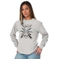thumbnail image 3 of Boho Feather Arrows Free and Wild Women Plus Size Long Sleeve Graphic Tee Brisco Brands 3X, 3 of 5