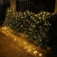 thumbnail image 2 of Red de luces solares LED de 1,5 x 1,5 m, blanco cálido, 8 modos de luz, luces de hadas, resistente al agua para fiestas al aire libre, decoración de jardín, 2 of 6