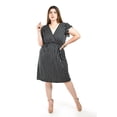 thumbnail image 1 of Vestido de rayas Roman Fashion /Tallas Extras, 8867X-STRP (Negro rayas) negro 42, 1 of 5