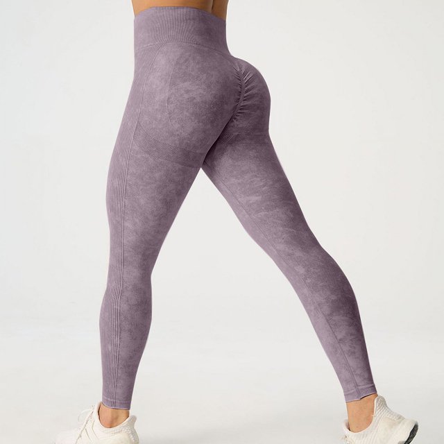 Pantalones de Yoga esmerilados de cintura alta, ropa externa, pantalones de entrenamiento de levantamiento de cadera, mallas ajustadas de secado rápido y planchado