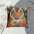thumbnail image 2 of JRXY  Chinoiserie Pillow Covers Tiger Colorful Floral Throw Pillows Cover Rustic Animal Print Pillowcase Cushion Farmhouse Home Decorative for Couch Bed Sofa Chair Car Gift White, 2 of 5