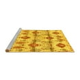 thumbnail image 2 of Ahgly Company Machine Washable Indoor Round Abstract Yellow Modern Area Rugs, 4' Round, 2 of 4