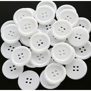 GANSSIA 7/8 Inch (22.5mm) White Button Resin Sewing Buttons for Garment and DIY Craft Scrapbooking Pack of 70 Pcs