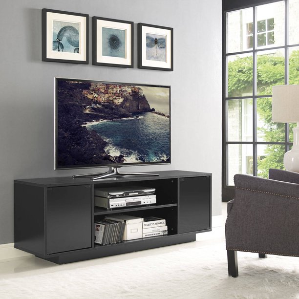 Modway Portal TV Stand for TVs up to 60" with Storage Space in Black