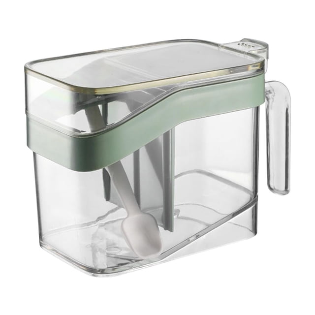 Household Jar Automatic Dropping Integrated Partition Seasoning Box Kitchen with Lid Seasoning Box
