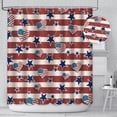 thumbnail image 2 of 4th of July Shower Curtain American Patriotic Stars Pattern with Old Glory Theme Independence Day Red Beige Holiday Home Bathtubs Curtain Decoration with Set 12 Hooks 72x72 Inches, 2 of 5