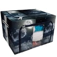 thumbnail image 1 of YUSDECOR Night Sky Stars Full Moon Wooden Planks Storage Bag Clear Window Storage Bins Boxes Large Capacity Foldable Stackable Organizer With Steel Metal Frame For Bedding,Clothes,Closets, Bedrooms, 1 of 3