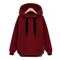 thumbnail image 2 of jjayotai Women's Hoodie Pullover, Side Zipper Hooded Warm Hoodie Casual Fashion Solid Color Drawstring Sweatshirt, 2 of 7